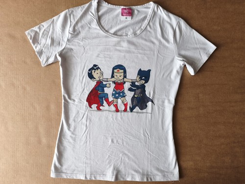 Maglia bianca supereroi - maglia,